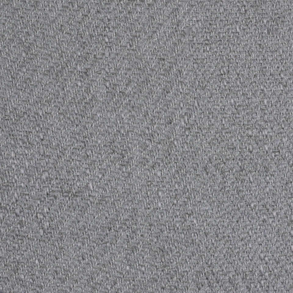 Close-up of medium-gray textured fabric with tight weave and subtle texture.