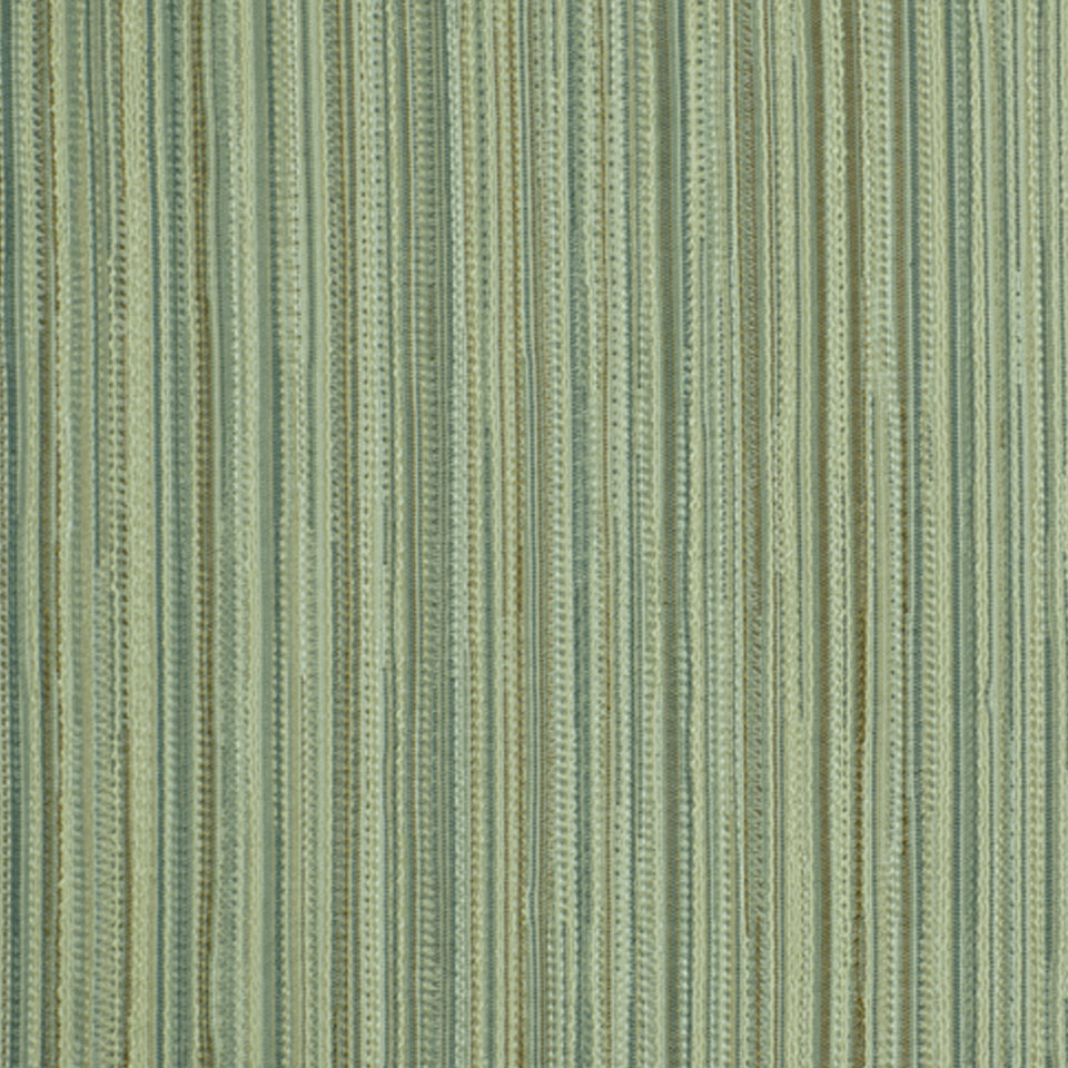 Close-up of textured green striped woven fabric with vertical ribs in mint and olive tones.
