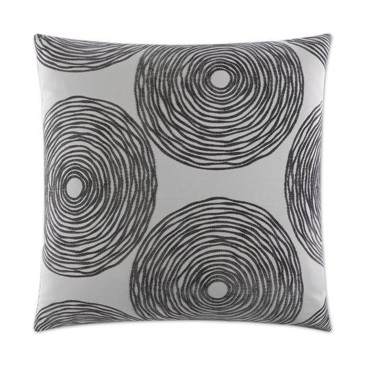 D.V. KAP HOME   24" x 24" Gaucho Pillow - Charcoal Modern, Abstract, Circular - Dot    - 2115-C-2424