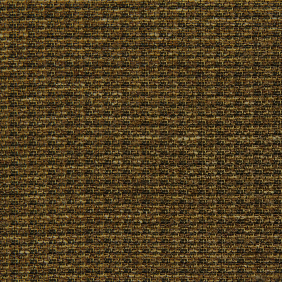 Dark brown tweed-style woven upholstery fabric with subtle black flecks.