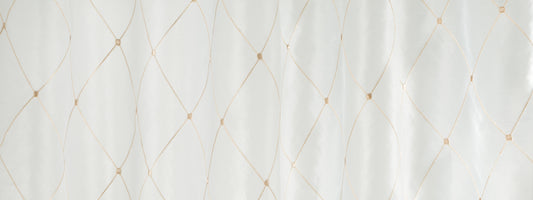 Robert Allen Lined Diamonds | Cream  Drapery     - 213125