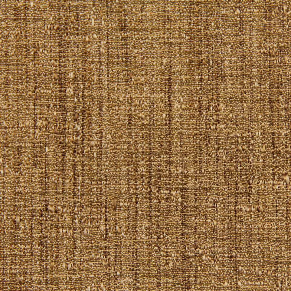 Wheat-colored rough-weave fabric with a textured speckled pattern; tweed-like upholstery textile.