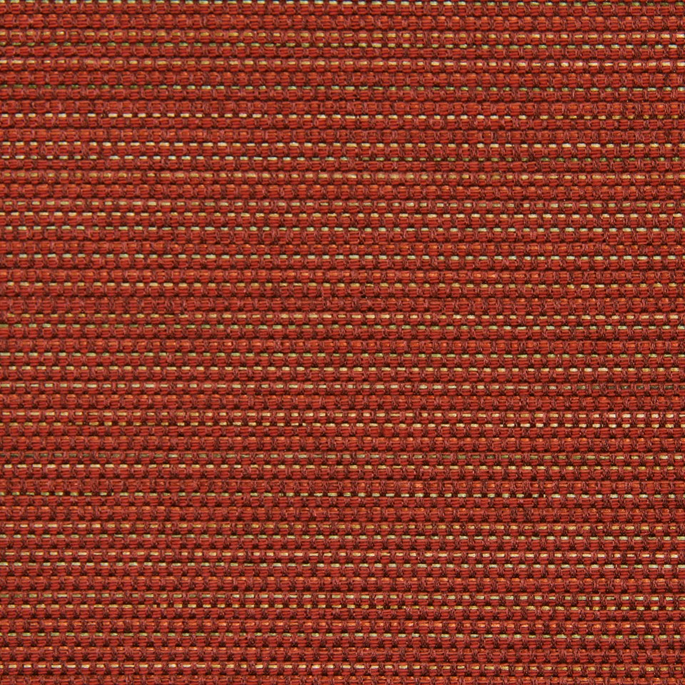 Rust red woven upholstery fabric with fine horizontal stripes.