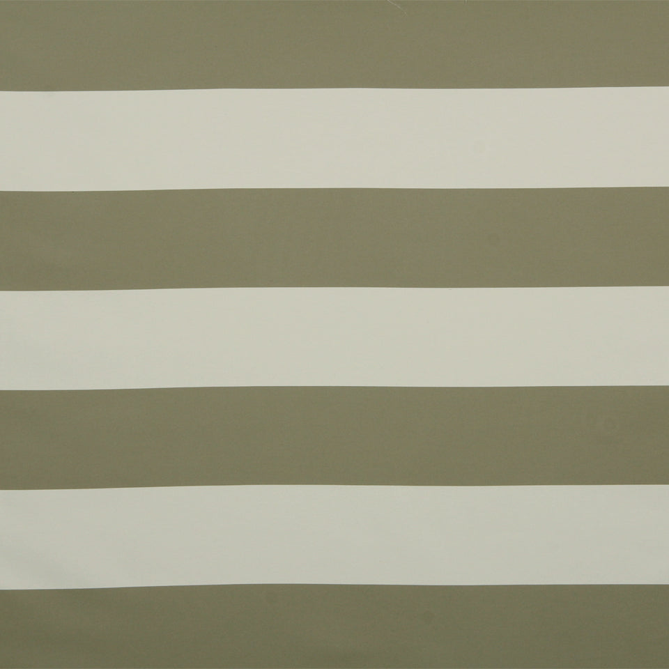 Taupe and ivory horizontal stripes on sandstone wallpaper.