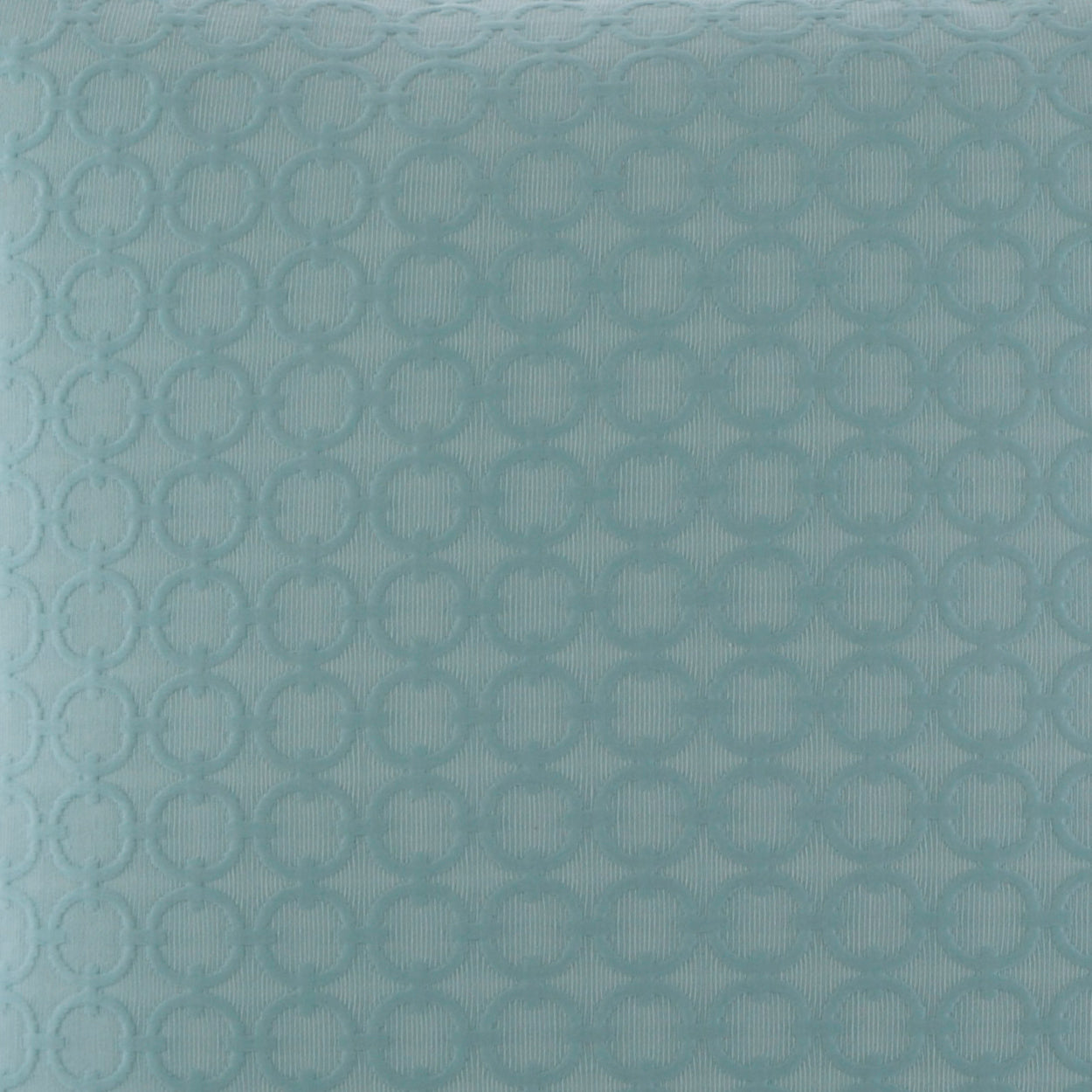 Round aqua solid pillow, 24" x 24", full circle.