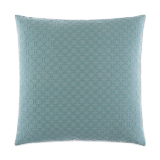D.V. KAP HOME   24" x 24" Full Circle Pillow - Aqua Solid, Circular - Dots    - 2149-A-2424