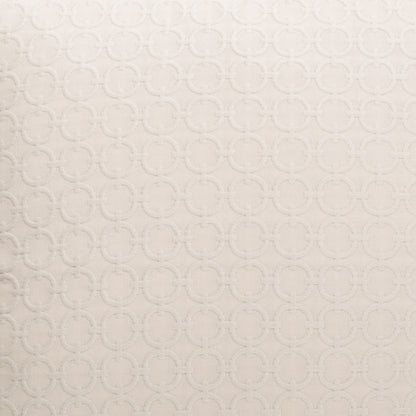 Ivory textured fabric 24" x 24" full-circle pillow with a raised interlocking circle dot pattern (jacquard-style).
