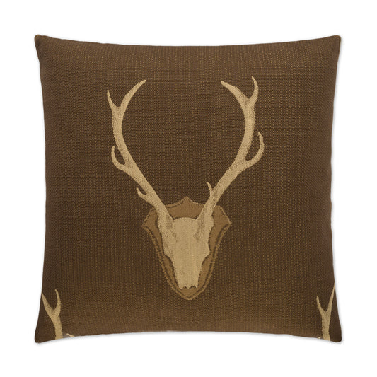 D.V. KAP HOME   24" x 24" Uncle Buck Pillow - Brown Western Chic, Novelty    - 2155-BR-2424