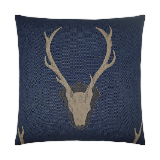 D.V. KAP HOME   24" x 24" Uncle Buck Pillow - Navy Western Chic, Novelty    - 2155-N-2424
