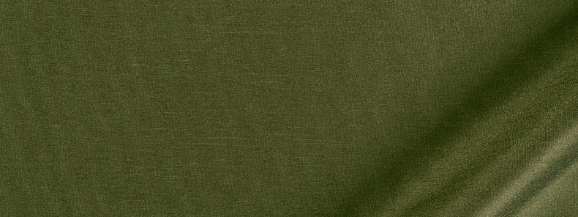 Pine satin fabric swatch with subtle sheen and soft drape, folded diagonally for a luxe textile look.