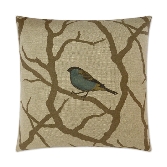 D.V. KAP HOME   24" x 24" Pyrhulla Pillow - Bluebird Novelty    - 2156-B-2424
