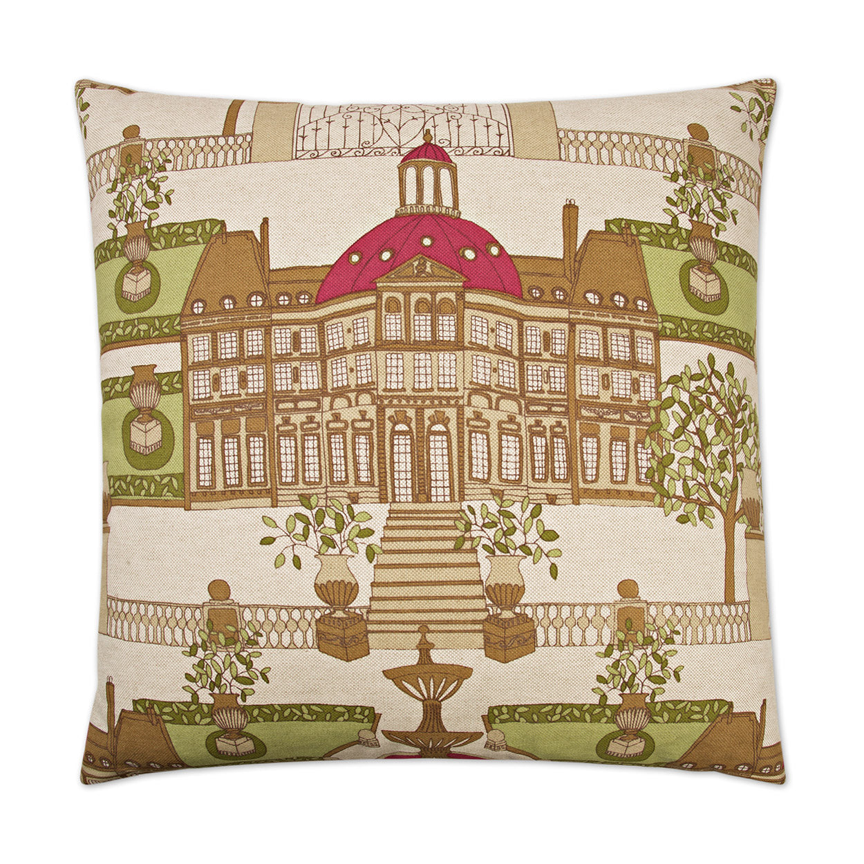 D.V. KAP HOME   24" x 24" Conservatory Pillow - Ruby Novelty    - 2157-R-2424