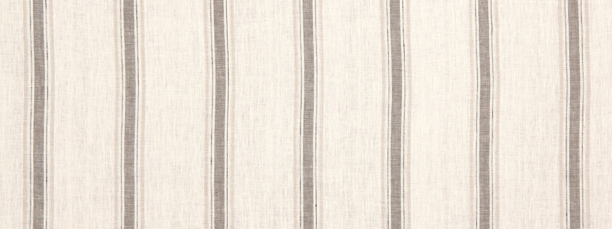 Beige linen-like fabric with subtle vertical brown stripes and textured weave.