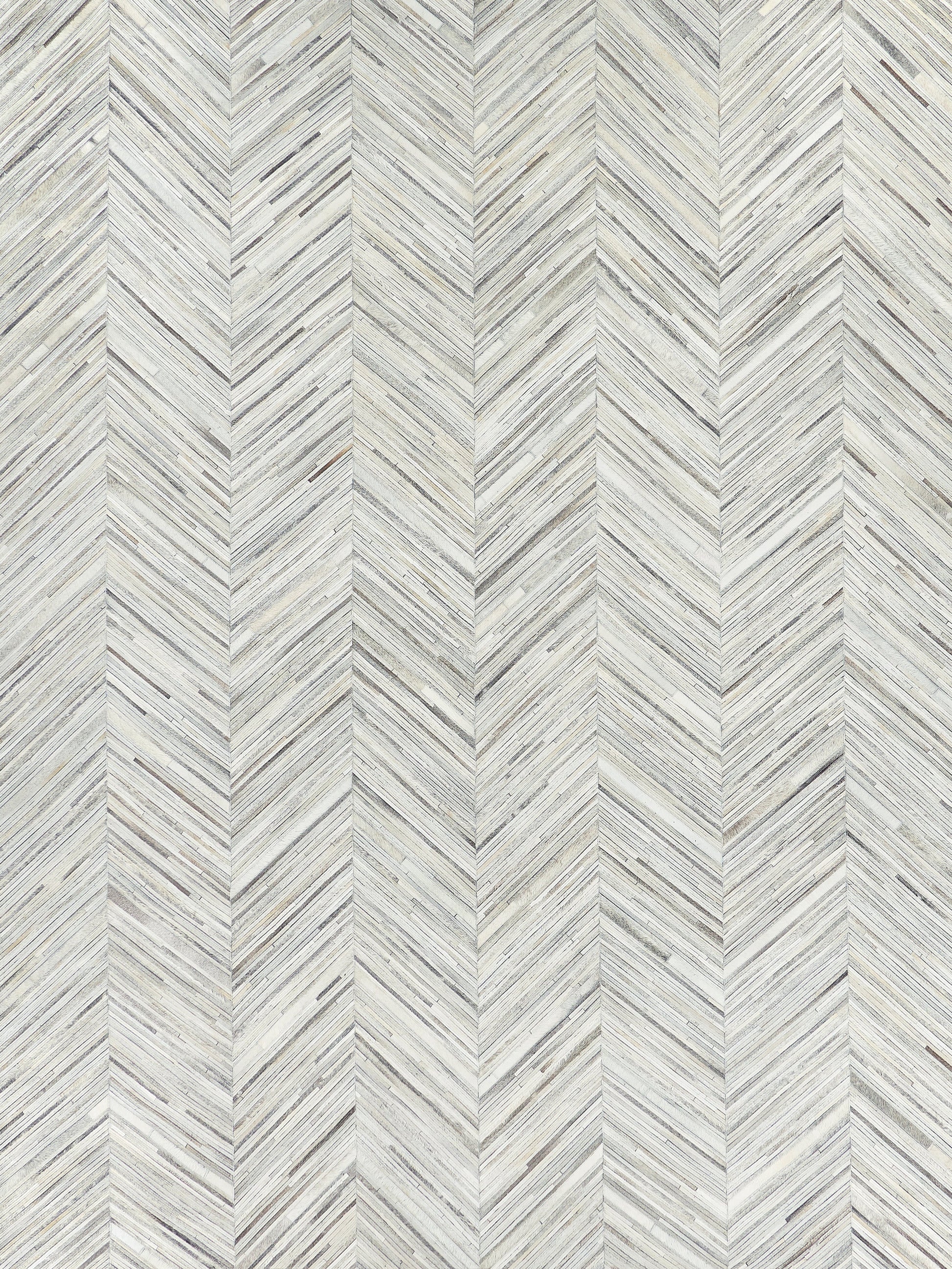 Natural hide indoor hand-stitched rug, 5' x 8'.