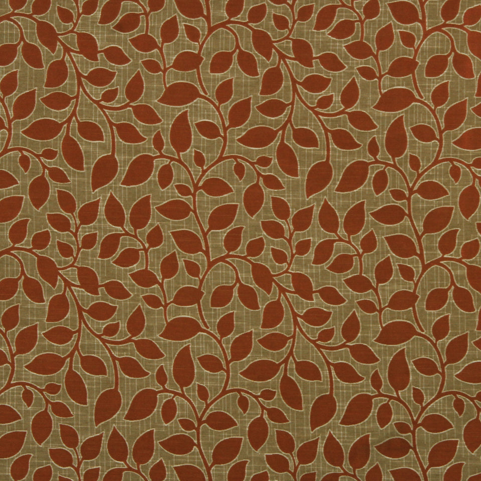 Robert Allen Contract Swaying Vine | Pumpkin  Upholstery     - 216917