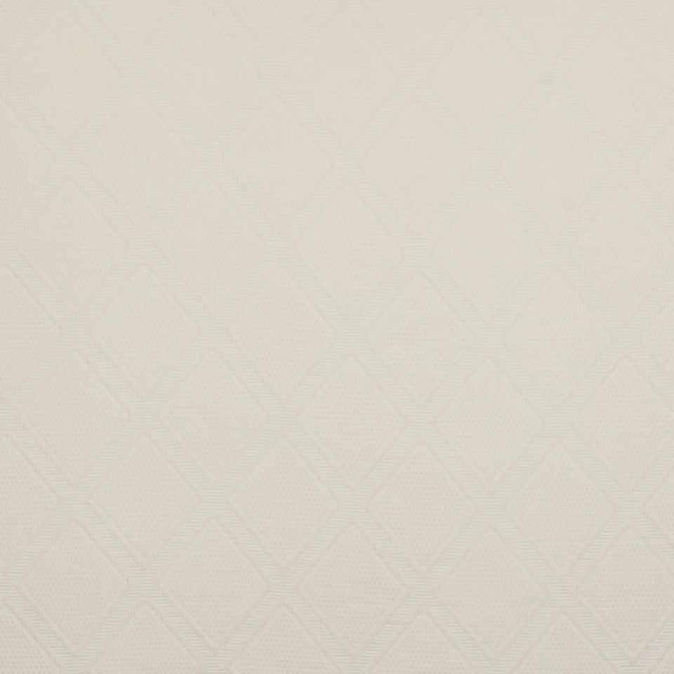 Beige textured fabric with a subtle diamond quilted pattern; versatile for upholstery or wallpaper.