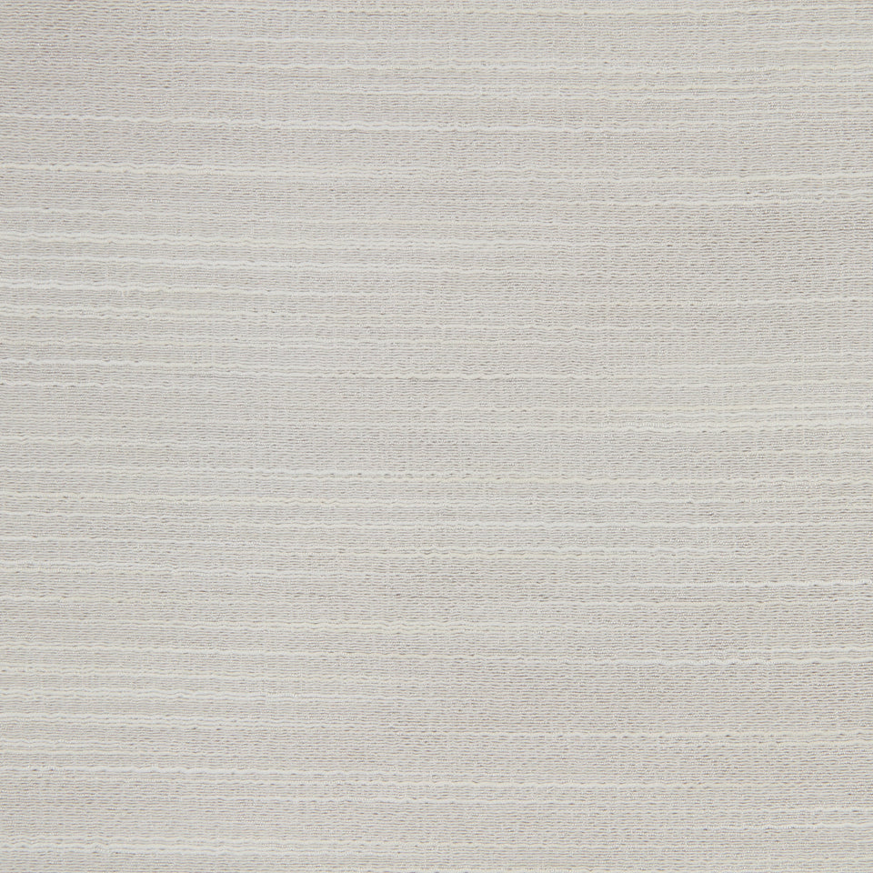Cream-beige fabric with subtle horizontal stripes; textured woven textile.