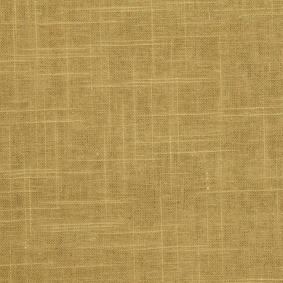 Beige linen slub upholstery fabric with a rough woven texture; rustic, natural look.