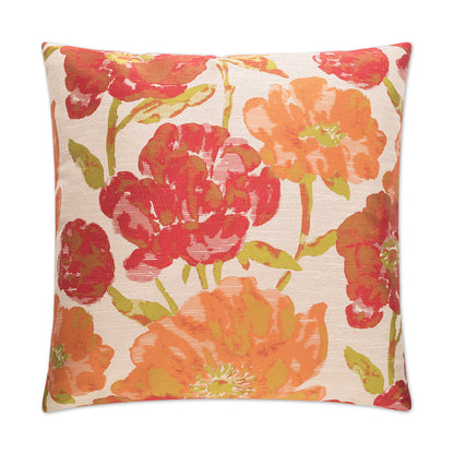 D.V. KAP HOME   24" x 24" Lauren Pillow - Poppy Floral    - 2190-P-2424