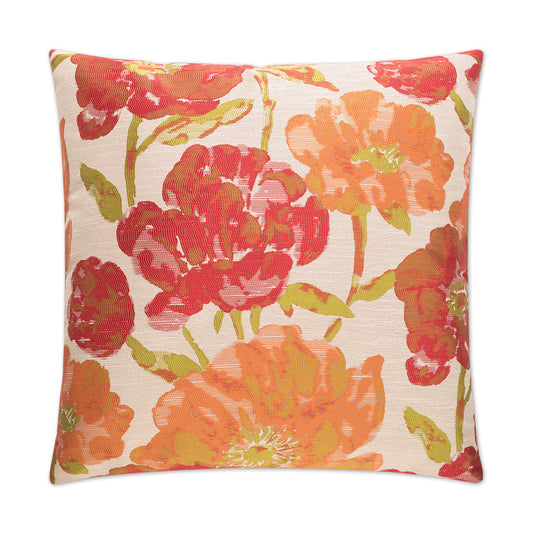 D.V. KAP HOME   24" x 24" Lauren Pillow - Poppy Floral    - 2190-P-2424