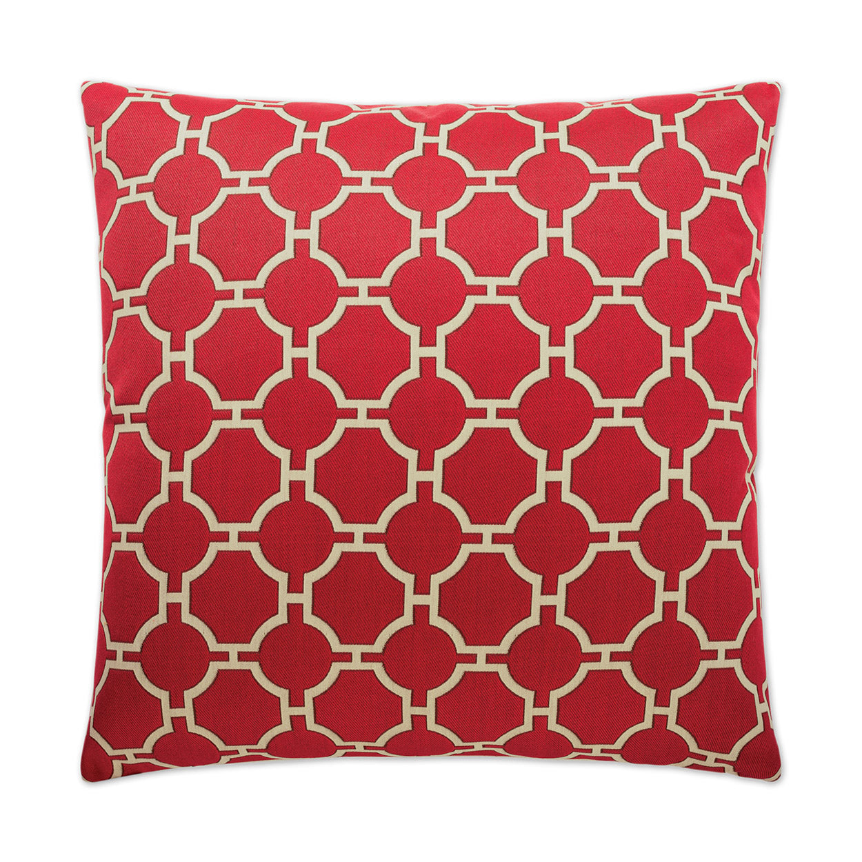 D.V. KAP HOME   24" x 24" Kinder Pillow - Red Traditional, Geometric    - 2196-R-2424