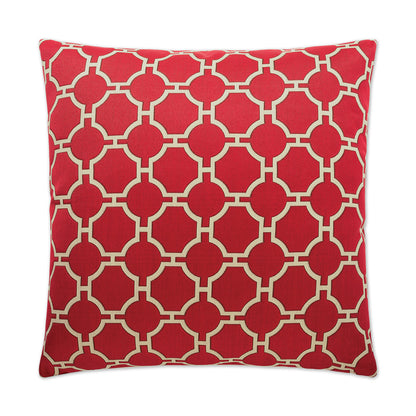 D.V. KAP HOME   24" x 24" Kinder Pillow - Red Traditional, Geometric    - 2196-R-2424