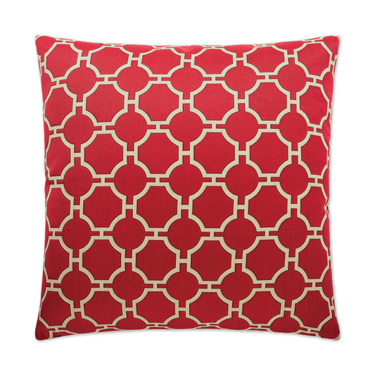 D.V. KAP HOME   24" x 24" Kinder Pillow - Red Traditional, Geometric    - 2196-R-2424