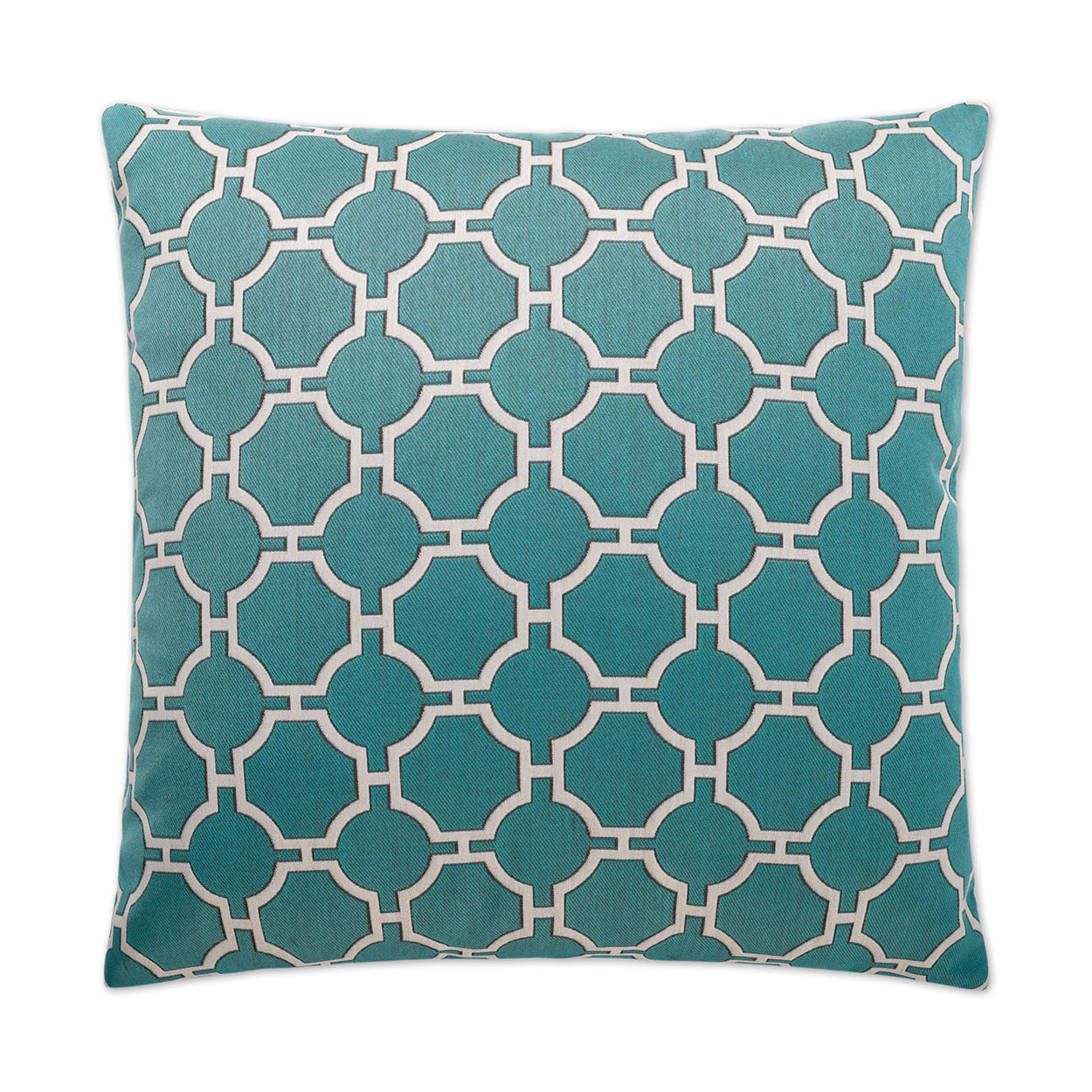 D.V. KAP HOME   24" x 24" Kinder Pillow - Turquoise Traditional, Geometric    - 2196-T-2424