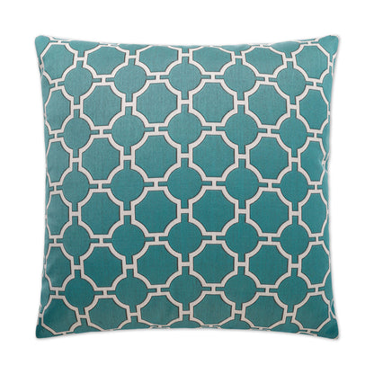 D.V. KAP HOME   24" x 24" Kinder Pillow - Turquoise Traditional, Geometric    - 2196-T-2424