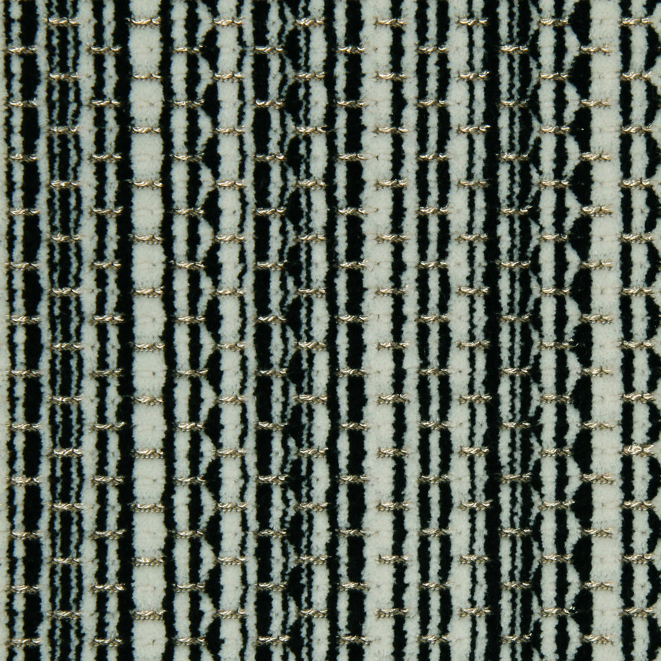 Beacon Hill Davis Stripe | Black And White  Upholstery     - 220224