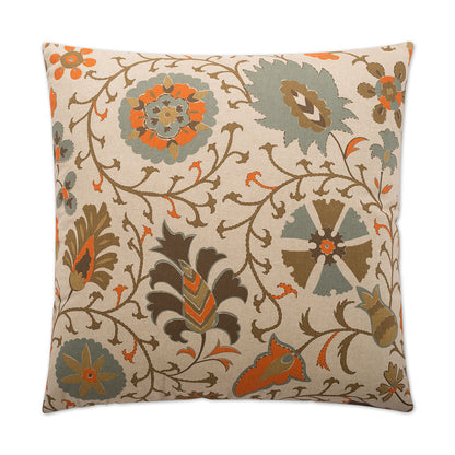 D.V. KAP HOME   24" x 24" Calypso Pillow - Orange Floral    - 2209-O-2424