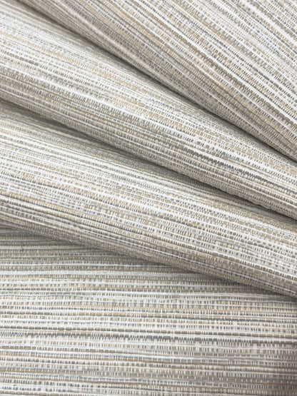 York Wallcoverings SEAQUAL YARN Trieste Oyster York High Performance Textile Wallcovering Traditional Weaves Greys  Wallpaper - 221-01