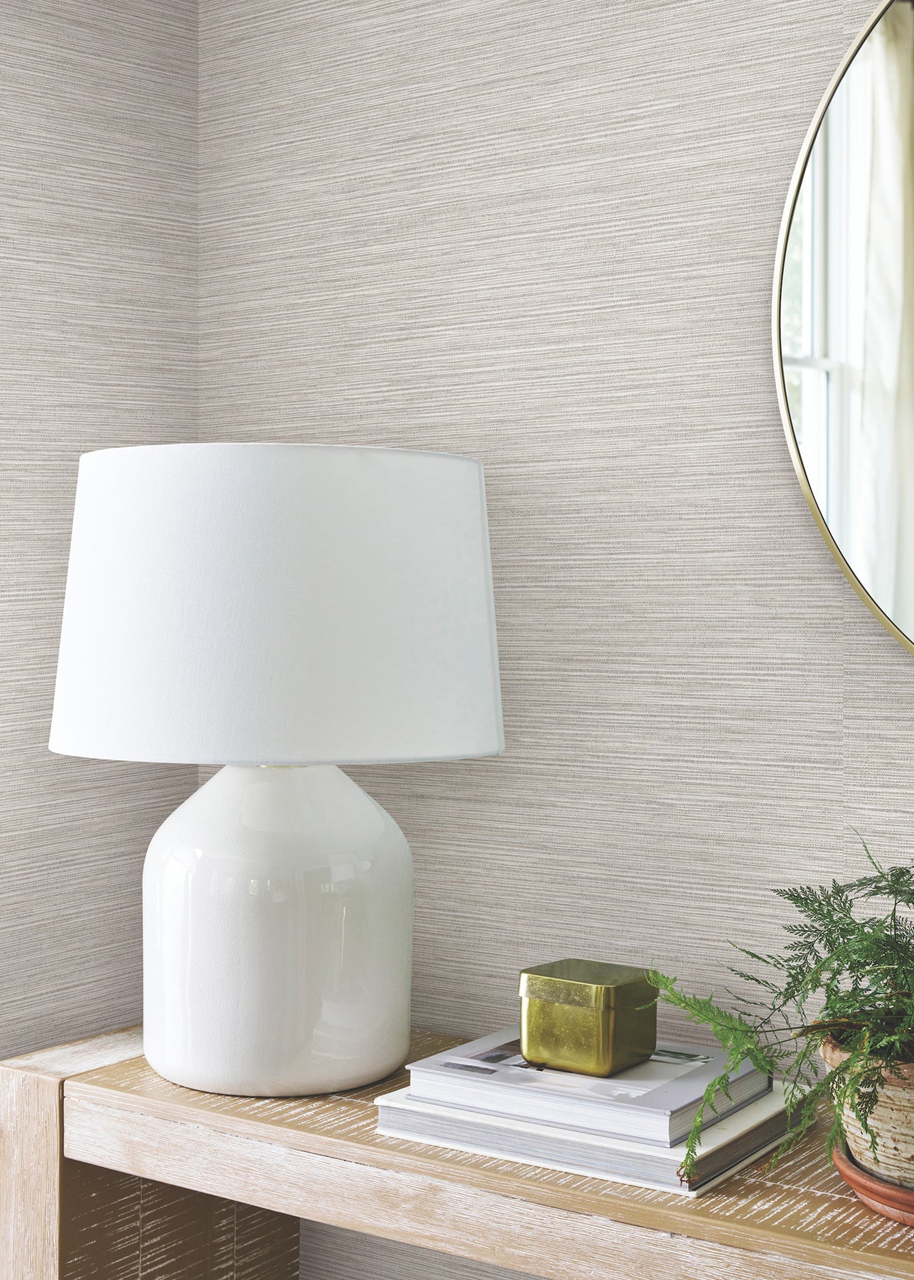 York Wallcoverings SEAQUAL YARN Trieste Oyster York High Performance Textile Wallcovering Traditional Weaves Greys  Wallpaper - 221-01