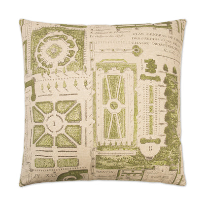 D.V. KAP HOME   24" x 24" Jardin Pillow - Green Novelty    - 2210-G-2424
