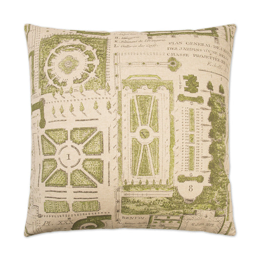 D.V. KAP HOME   24" x 24" Jardin Pillow - Green Novelty    - 2210-G-2424