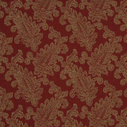 Robert Allen Paisley Puff | Red Hot  Upholstery     - 221037