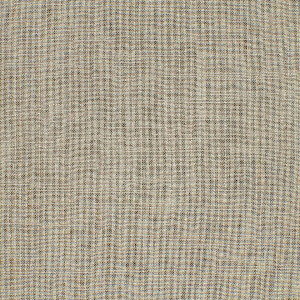 Beige linen fabric close-up, woven texture with natural fibers for upholstery or home decor.