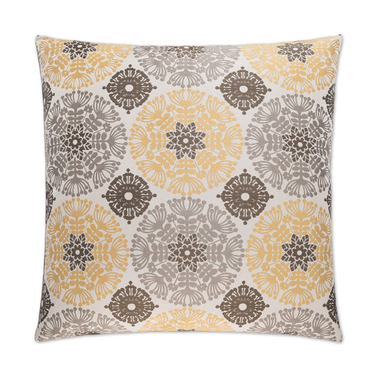 D.V. KAP HOME   24" x 24" Bloomers Pillow - Nutella Floral    - 2229-N-2424