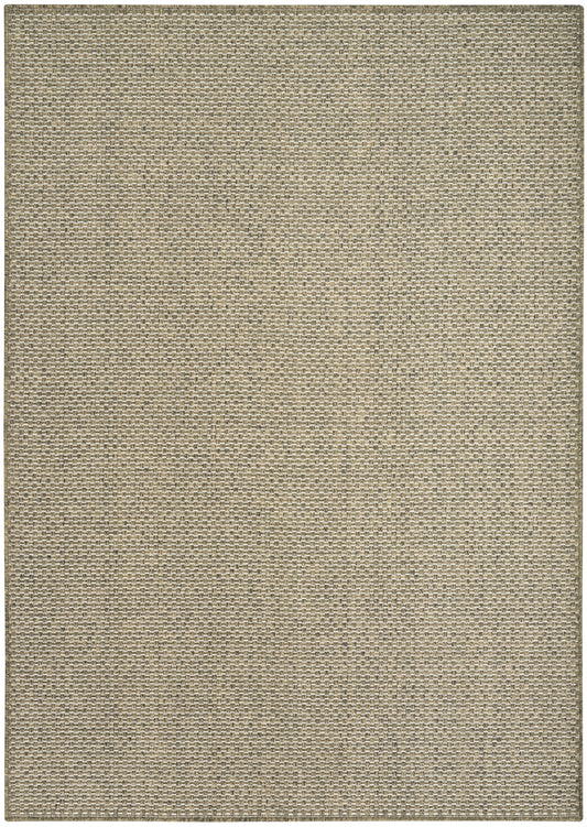 Rectangular beige woven rug with a tight textured weave in natural tan tones, ideal for living room floors.