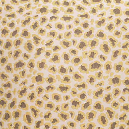 Leopard print pillow with warm yellow-brown spots on a cream background; 24" x 24" decorative throw pillow.