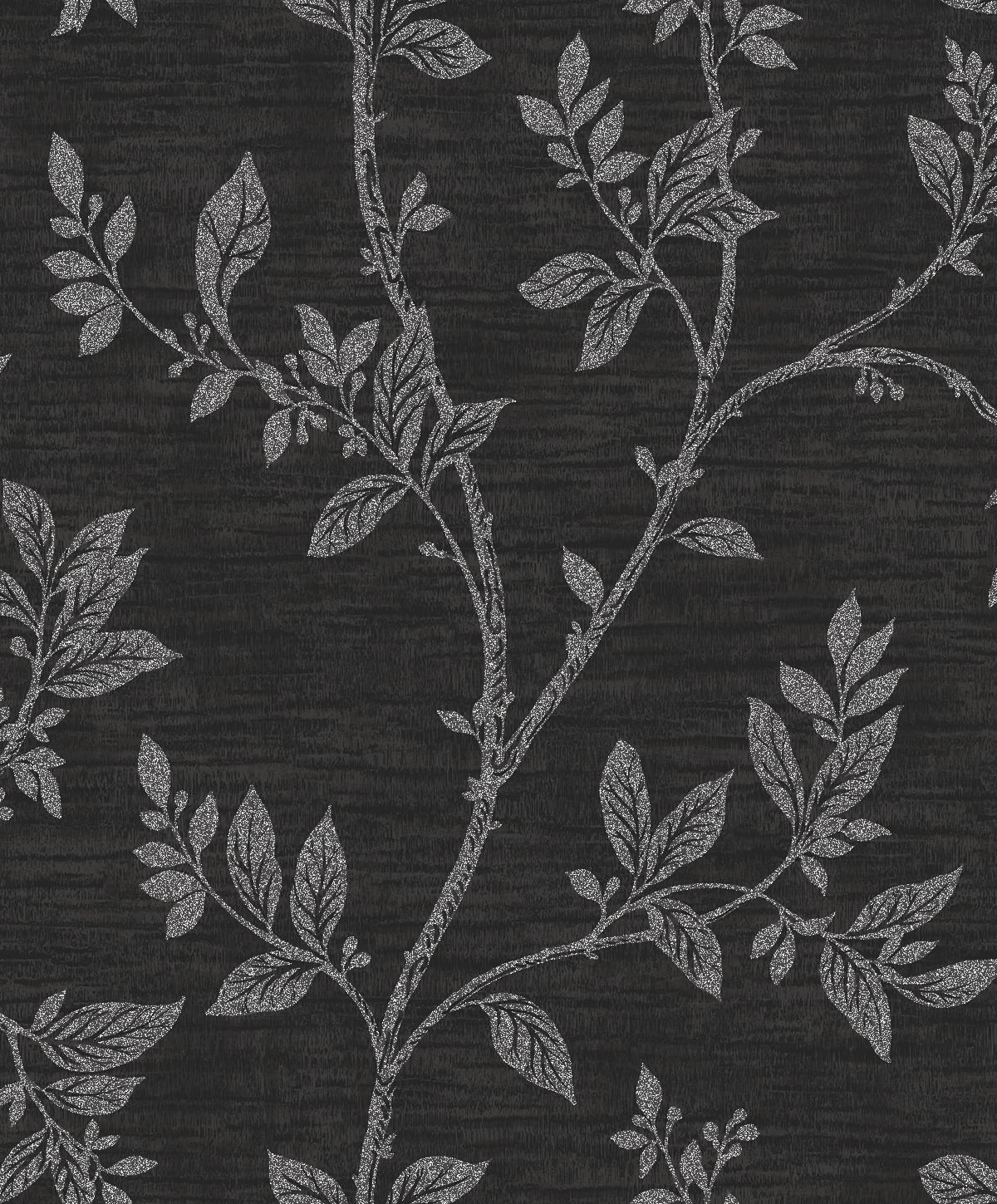 Etten Studios Essential Textures Leaf Trail Botanical Contemporary Black Textured/Metallic Sidewall - 2231110