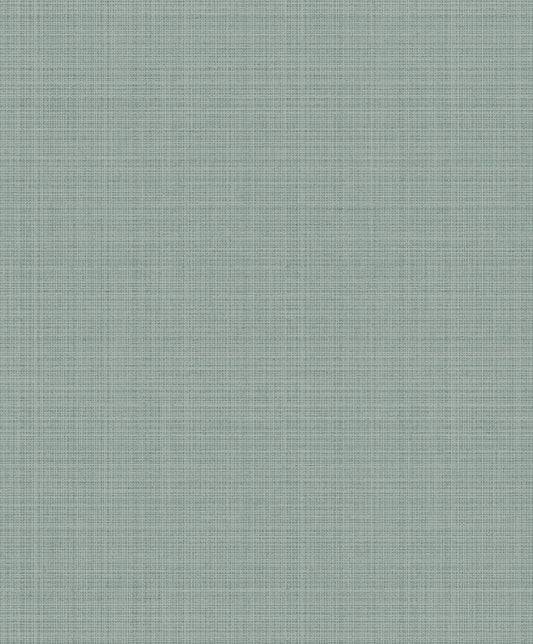 Etten Studios Essential Textures Crosshatch Linen Faux Contemporary Green Metallic Sidewall - 2231904