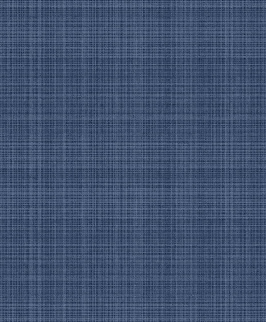 Etten Studios Essential Textures Crosshatch Linen Faux Contemporary Blue Metallic Sidewall - 2231922