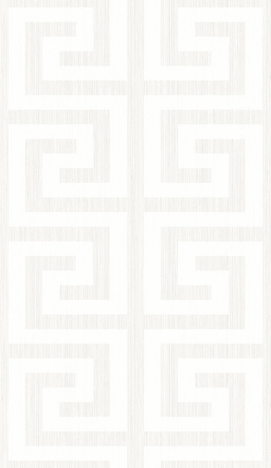 Etten Studios Essential Textures Greek Key Geometric Contemporary Off-White Metallic Sidewall - 2232000