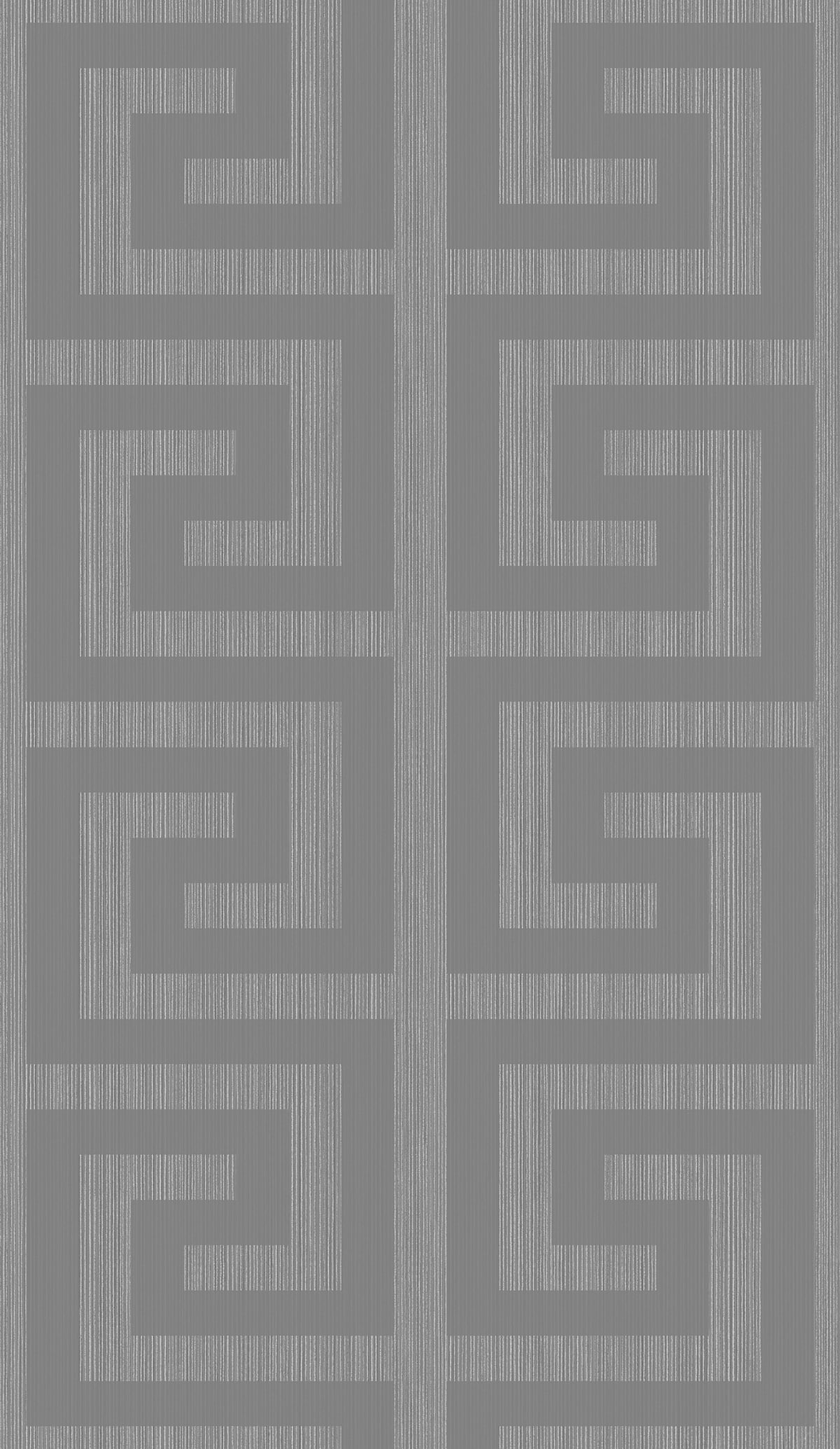 Etten Studios Essential Textures Greek Key Geometric Contemporary Silver Metallic Sidewall - 2232002