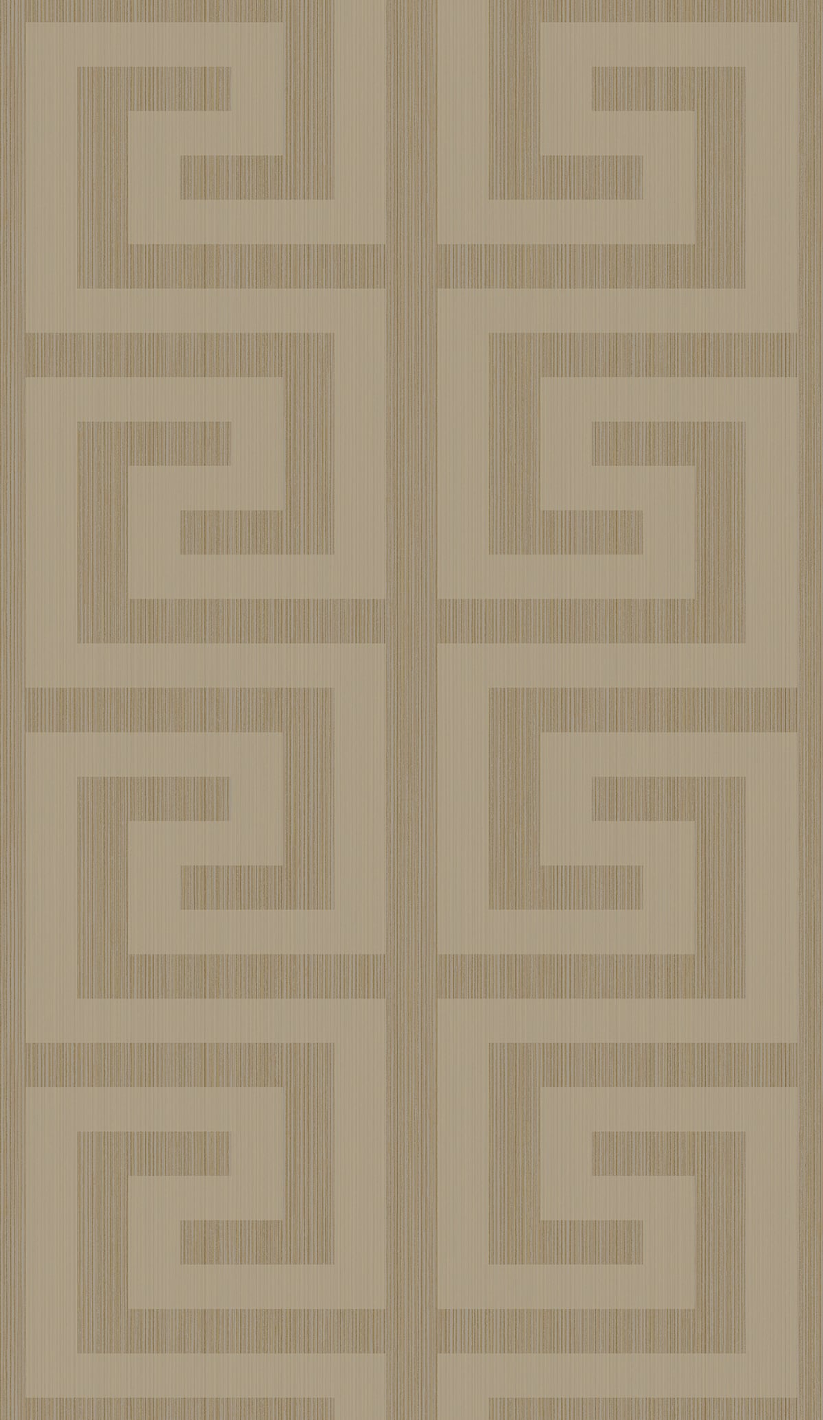 Etten Studios Essential Textures Greek Key Geometric Contemporary Beige Metallic Sidewall - 2232007