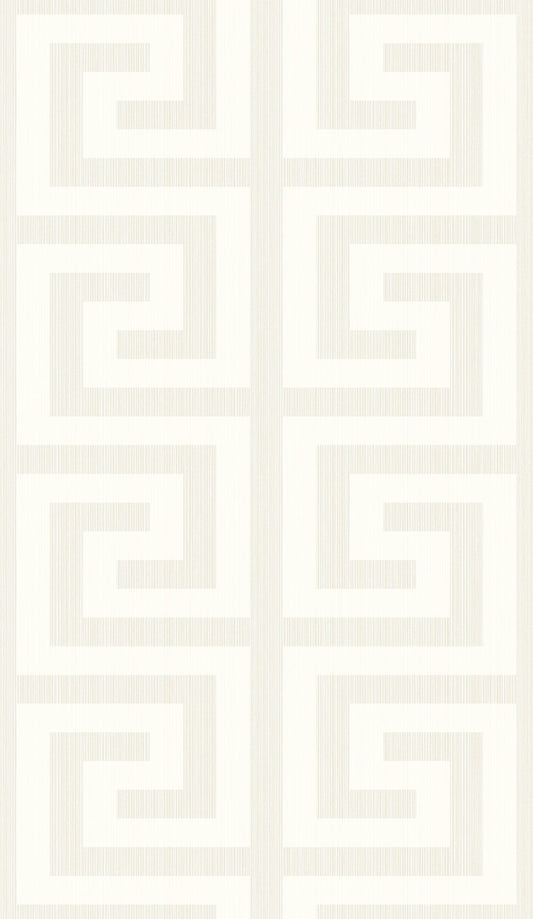 Etten Studios Essential Textures Greek Key Geometric Contemporary Off-White Metallic Sidewall - 2232013