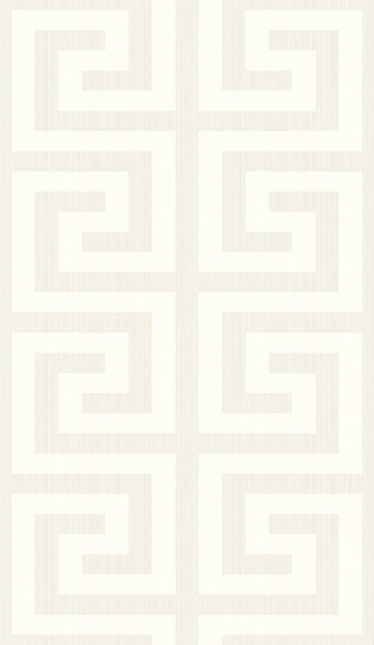 Etten Studios  Greek Key Geometric Contemporary Metallic Pearl & Cream   - 2232013