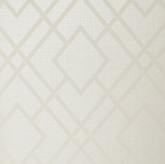 Etten Studios Essential Textures Diamond Lattice Geometric Contemporary Off-White Metallic Sidewall - 2232203