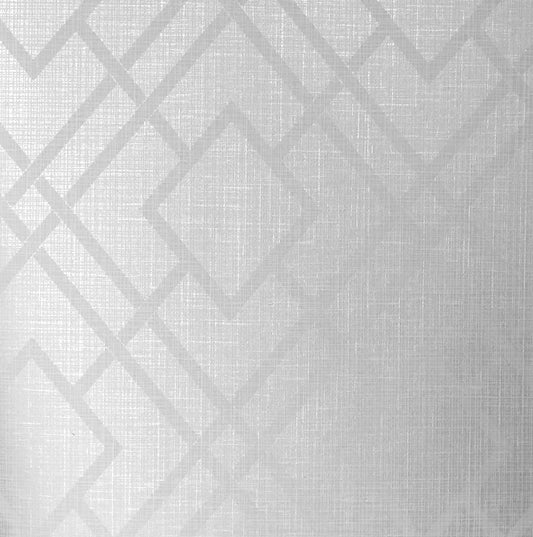 Etten Studios  Diamond Lattice Geometric Contemporary Gray Mist & Metallic Silver   - 2232217